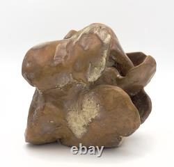 Vintage MCM Terracotta Organic, Brutalist Form Sculpture Art Pottery Glazed