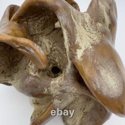 Vintage MCM Terracotta Organic, Brutalist Form Sculpture Art Pottery Glazed