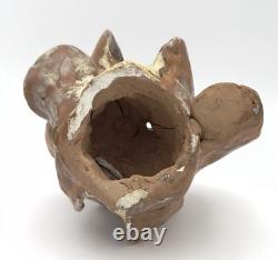 Vintage MCM Terracotta Organic, Brutalist Form Sculpture Art Pottery Glazed