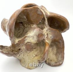 Vintage MCM Terracotta Organic, Brutalist Form Sculpture Art Pottery Glazed