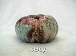 Vintage MELON Shaped Studio Pot RAKU Vase KEN SHORES Oregon Pacific NW