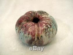 Vintage MELON Shaped Studio Pot RAKU Vase KEN SHORES Oregon Pacific NW