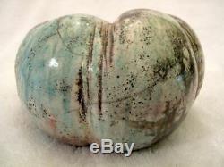 Vintage MELON Shaped Studio Pot RAKU Vase KEN SHORES Oregon Pacific NW