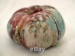 Vintage MELON Shaped Studio Pot RAKU Vase KEN SHORES Oregon Pacific NW