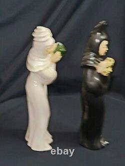 Vintage MID Century Ceramic Arts Studio Tragedy And Comedy Figurines