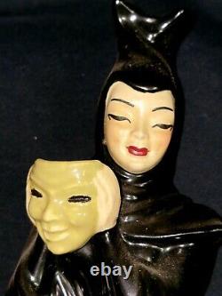 Vintage MID Century Ceramic Arts Studio Tragedy And Comedy Figurines