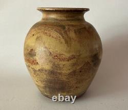 Vintage MYSTERY Studio Art Pottery Nokomis Style VASE 7 1/2 Redware Signed