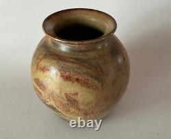 Vintage MYSTERY Studio Art Pottery Nokomis Style VASE 7 1/2 Redware Signed