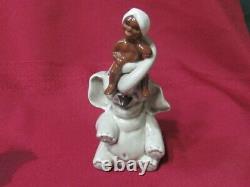 Vintage Madison Ceramic Arts Studio Boy On Roly-poly Elephant S & P Set