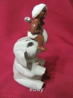 Vintage Madison Ceramic Arts Studio Boy On Roly-poly Elephant S & P Set