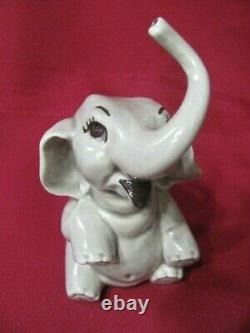 Vintage Madison Ceramic Arts Studio Boy On Roly-poly Elephant S & P Set