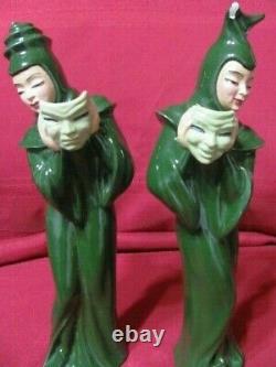 Vintage Madison Ceramic Arts Studio Comedy And Tragedy With Mask Figurines