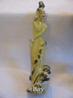 Vintage Madison Ceramic Arts Studio Water Man And Water Woman In Yellow-green