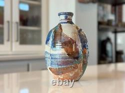 Vintage Makoto Yabe Studio Art Glazed Ceramic Pottery Sake Bottle