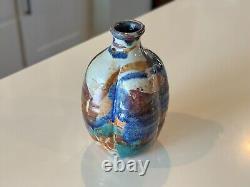 Vintage Makoto Yabe Studio Art Glazed Ceramic Pottery Sake Bottle