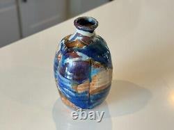 Vintage Makoto Yabe Studio Art Glazed Ceramic Pottery Sake Bottle