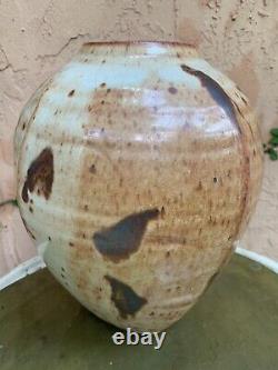 Vintage Malcolm Wright Studio Pottery Vase 11 Tall Japanese Aesthetic Signed