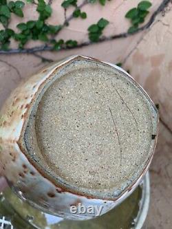 Vintage Malcolm Wright Studio Pottery Vase 11 Tall Japanese Aesthetic Signed