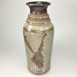 Vintage Mar Hudson Studio Art Pottery Vase PNW Seattle Brown Rustic Earth Tones