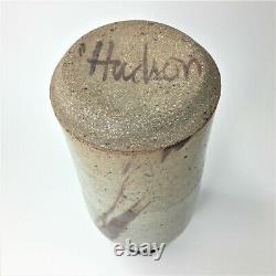 Vintage Mar Hudson Studio Art Pottery Vase PNW Seattle Brown Rustic Earth Tones