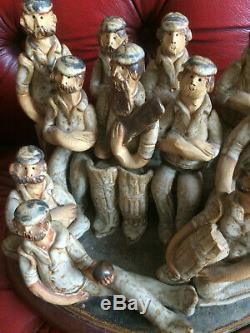 Vintage Marie Whitby Edwardian Cricket Team Figure Group 1977 studio art pottery