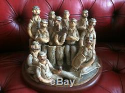 Vintage Marie Whitby Edwardian Cricket Team Figure Group 1977 studio art pottery