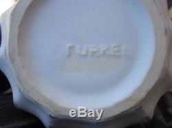 Vintage Marni Turkel Mid Century Modern Studio Pottery Vase Whit Fluted