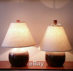 Vintage Martz Marshall Studios MCM Ceramic Table Lamps Pair