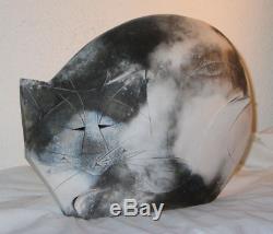 Vintage Mary Gates Dewey 1990 Sitting Cat Signed Studio Ceramics Sculpture