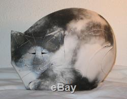 Vintage Mary Gates Dewey 1990 Sitting Cat Signed Studio Ceramics Sculpture