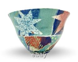 Vintage Mary Vigor Ceramics Abstract Studio Pottery Bowl Postmodern Unique