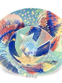 Vintage Mary Vigor Ceramics Abstract Studio Pottery Bowl Postmodern Unique