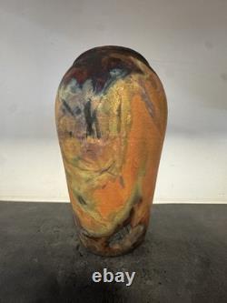 Vintage Melinda Ishida Forster Raku Horse Equestrian Vase Studio Art Pottery