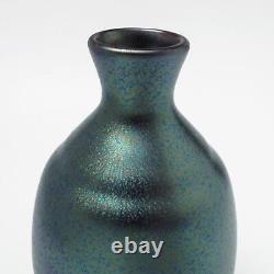 Vintage Metallic Iridescent Crystalline Glazed Studio Pottery Vase Ceramic Art