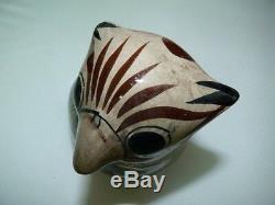 Vintage Mexican Owl Studio Pottery Figurine Signed Tonala Jal Handpainted H 12cm