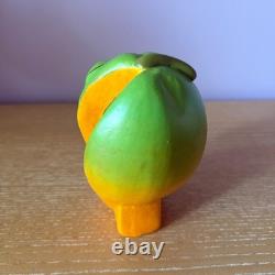 Vintage Mexico Mexican Folk Art Studio Pottery Papaya Fruit Face Head Sculpture