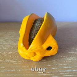 Vintage Mexico Mexican Folk Art Studio Pottery Papaya Fruit Face Head Sculpture