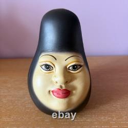 Vintage Mexico Mexican Folk Art Studio Pottery Papaya Fruit Face Head Sculpture
