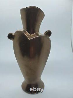 Vintage Michael Lambert Bronze Gold Figural Studio Pottery Vase California USA S