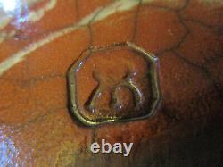 Vintage MidCentury Modern Studio Art Pottery Raku 12 Lidded Jar Pot Vase Signed