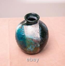 Vintage Mid 20th Century Stoneware Studio Pottery Bulbous Clay Vase