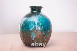 Vintage Mid 20th Century Stoneware Studio Pottery Bulbous Clay Vase