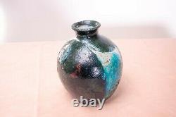 Vintage Mid 20th Century Stoneware Studio Pottery Bulbous Clay Vase
