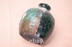 Vintage Mid 20th Century Stoneware Studio Pottery Bulbous Clay Vase