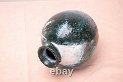 Vintage Mid 20th Century Stoneware Studio Pottery Bulbous Clay Vase