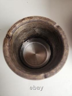 Vintage Mid Century Art Pottery Vase Lava Crater Glaze Studio Ceramic MCM