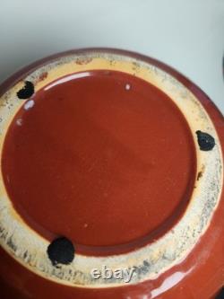 Vintage Mid Century Art Pottery Vase Lava Crater Glaze Studio Ceramic MCM