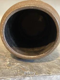 Vintage Mid Century Brutalist Pottery Sculpture Vase 12 Tall