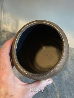 Vintage Mid Century Brutalist Pottery Sculpture Vase 12 Tall