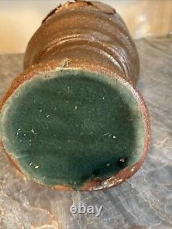 Vintage Mid Century Brutalist Pottery Sculpture Vase 12 Tall